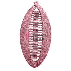 Accesoriu tip banana pentru prins parul din plastic PZS001CC - Pink cu sclipici
